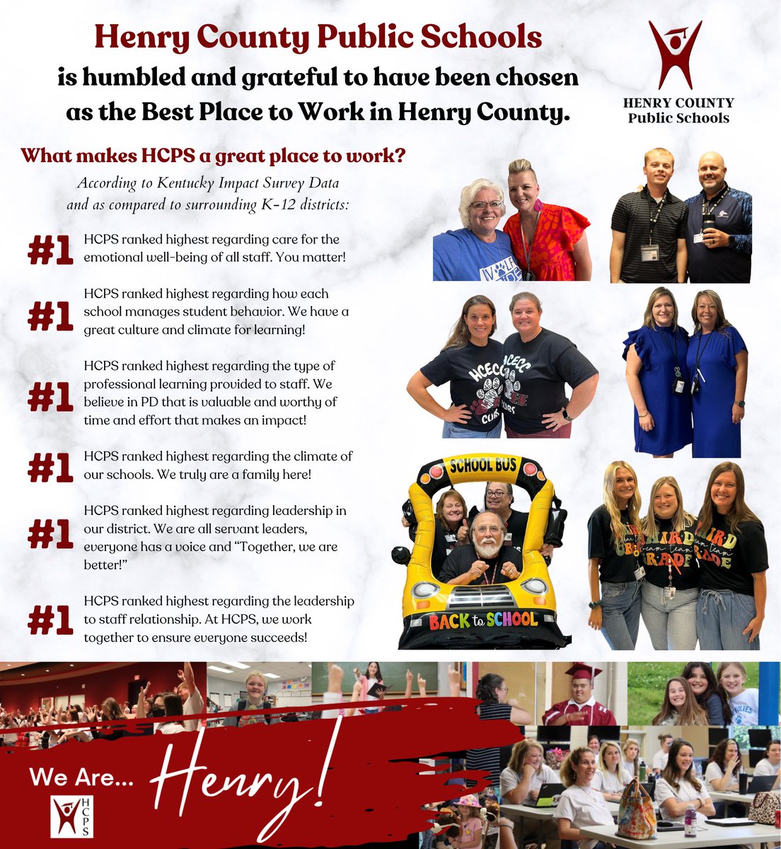We are so very pleased to have been voted Best Place to Work in Henry County! Thank you to our employees who took the time to vote, and many thanks to our district &amp; school leadership that contribute to our  fantastic culture and climate! We love our HCPS family! @jimmasters123