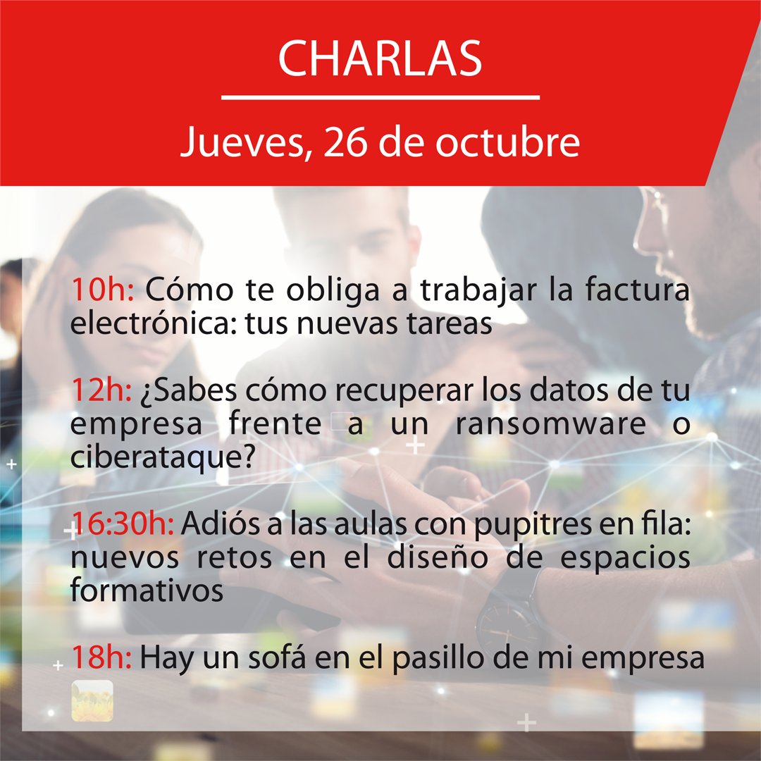 #OficinaEvolutiva23
Ya está disponible el programa completo de charlas de esta 15ª edición

¡Inscríbete!

👉 Consulta el programa: oficinaevolutiva.com
📝Inscripciones: oficinaevolutiva.com/inscripciones2…

#sistemasinformáticos
#reprografía
#seguridad
#software
#comunicaciones
#mobiliario