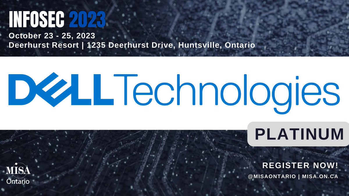 MISAOntario's tweet image. Thank you, platinum sponsor @DellTech, for supporting #InfoSec2023! Attend Ontario&apos;s Premier Municipal Cybersecurity Conference! Learn More: site.pheedloop.com/event/InfoSec2…
#OnMuni
#CSAM
#LocalGov
#CyberSafety
#MunicipalIT
#DigitalResilience
#CyberAwareness
#PublicSectorSecurity