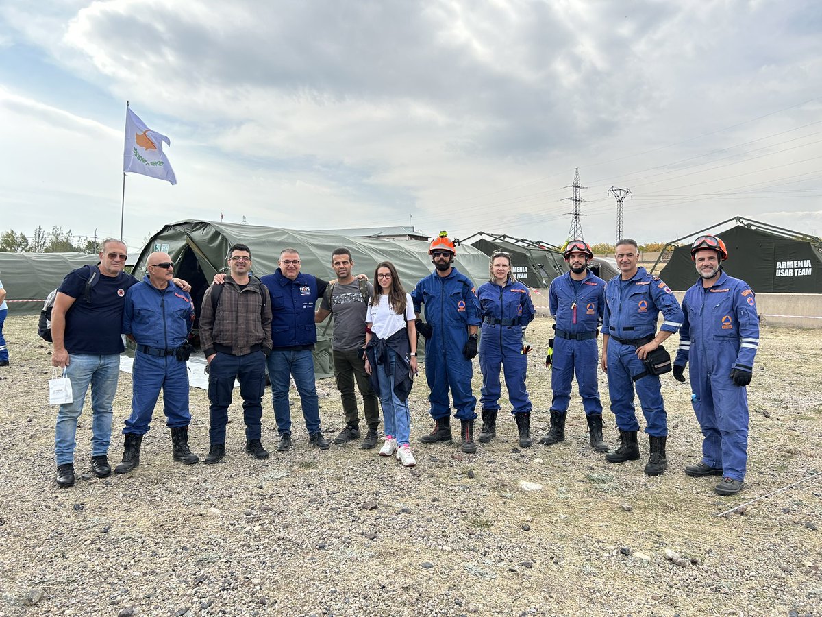 GeorgeBoustras's tweet photo. Grateful to my amazing colleagues at @CoE_CERIDES for completing yet another Large Scale Exercise, this time in 🇦🇲. Proud of our @CivilDefenceCy for their active participation. Very happy that 🇨🇾 has been promoting disaster diplomacy and #RegionalCollaboration in #CivPro 💪🇪🇺🇨🇾 https://t.co/8GZrNCTkKl