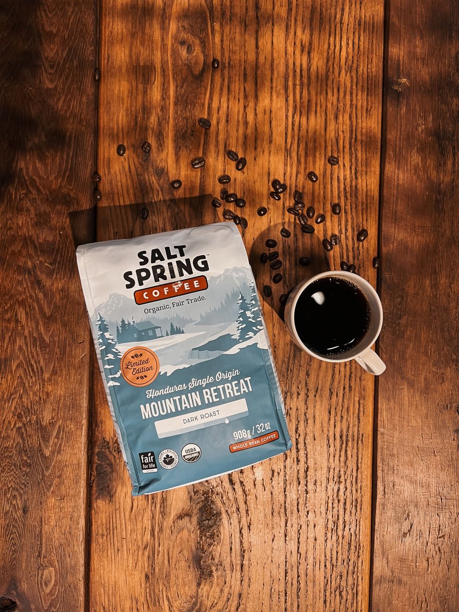 Introducing our Mountain Retreat blend, exclusively at Costco in BC &amp; AB. A tribute to our legacy since 1996, it's more than coffee—it's our commitment to sustainability in every cup. 🍂☕️ #MountainRetreatBlend #SaltSpringCoffee #SustainableCoffee