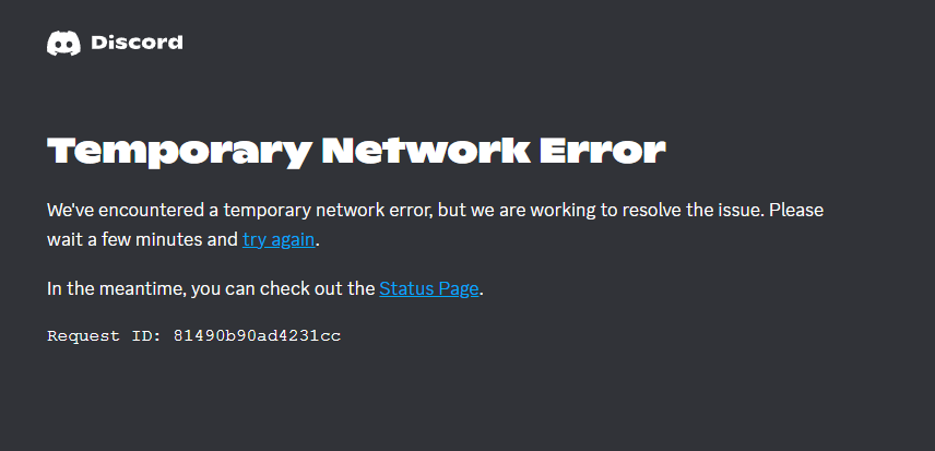 #DiscordDown Discord se ha caído temporalmente...