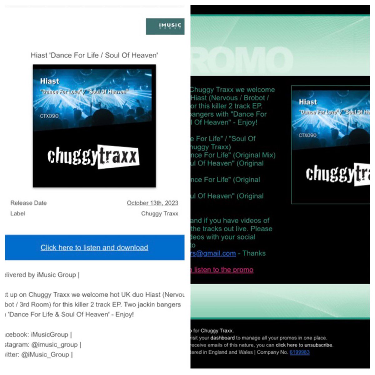 ChuggyTraxx's tweet photo. Check your promo inbox!! Big tunes alert💥
Just send out our next one by @HiastUK with a two track killer Jackin EP incl. “Dance For Love” / “Soul Of Heaven”🔥💣🔥🥳
Amazing early feedback - Coming soon on @ChuggyTraxx 🙌👌
#JackinHouse #PromoInbox #Djlife #LetsGO #MakeThemDance https://t.co/8xYOYxqcKh