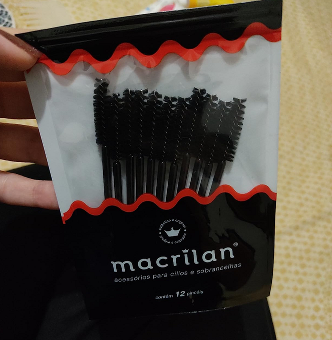 Kit com 12 pincéis para cílios e sobrancelhas – EJ302, Macrilan
