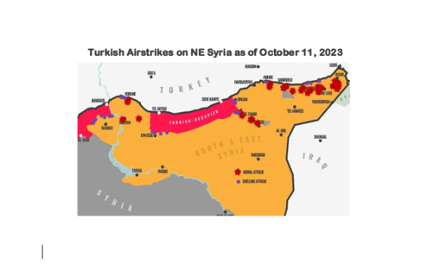 nadinemaenza's tweet photo. 200+ #Turkish airstrikes in NE #Syria disproportionally impact religious & ethnic minorities with even #Syriac-#Assyrian Khabur Valley included. 

Erdogan complains Gaza is without water, electricity, hurting schools & hospitals. Yet he targets water, electricity, schools & hospitals in NE Syria. Where is the US & intl outrage?