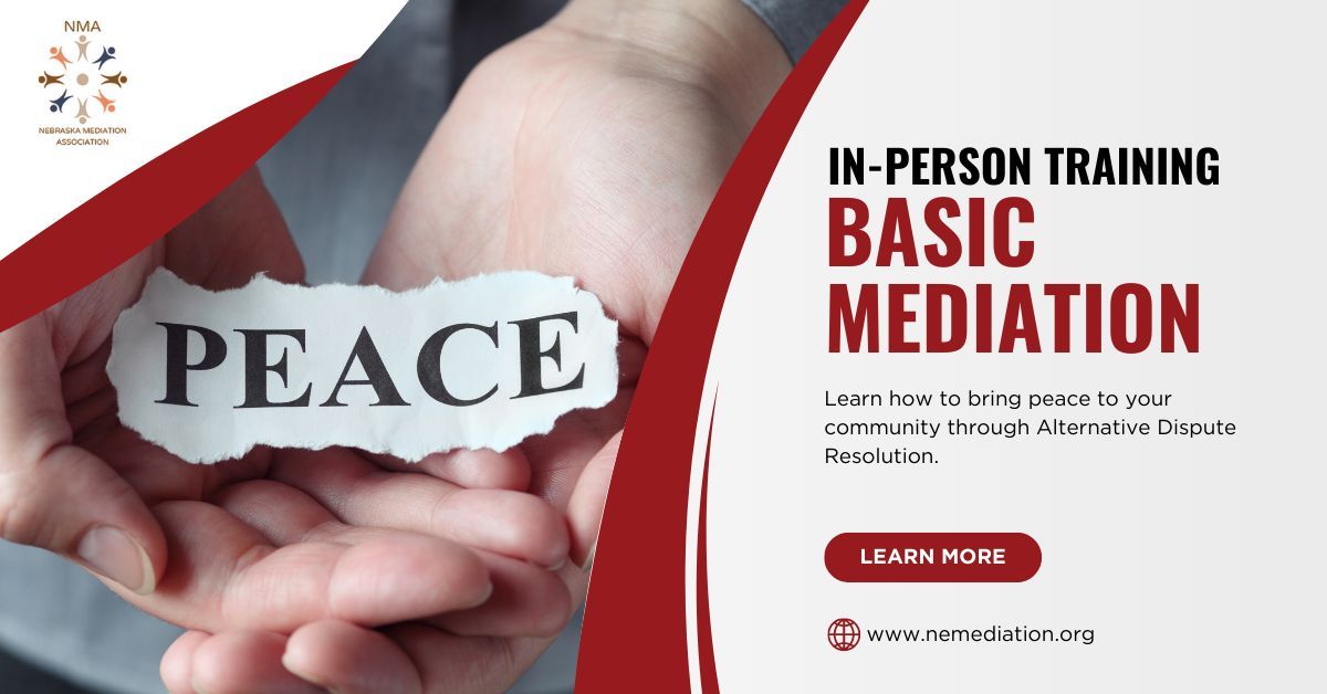 NebraskaODR's tweet photo. Interested in becoming a mediator? Or maybe learning the skills of a mediator? Here’s your chance!
Basic Mediation Training 
Oct 31 – Nov 3 in Omaha
Learn more &amp; Register at: https://t.co/1MDPQgpqkZ https://t.co/4jn3LiY8Go