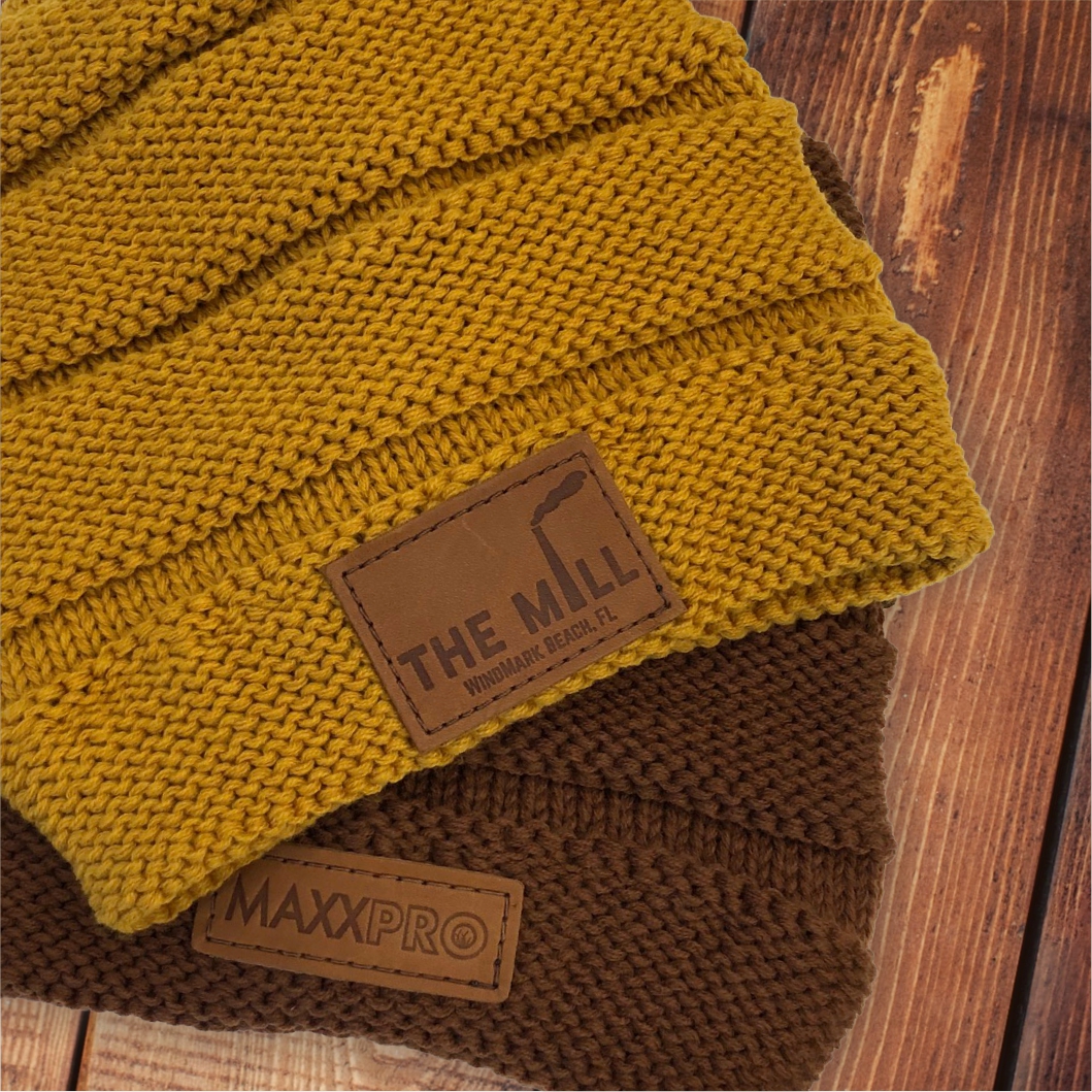 Add your design to full grain leather patches and create your new go-to beanie! See our selection of custom leather patches on our site.

bit.ly/3KbGVrD

#branding #customapparel #headwear #leatherpatches #beanie #custombeanie