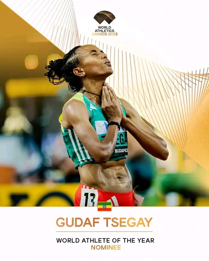 Female Athlete of the Year nominee ✨

Like to vote for #Gudaf_Tsegay_Desta 🇪🇹 in the #AthleticsAwards.
.
.
.