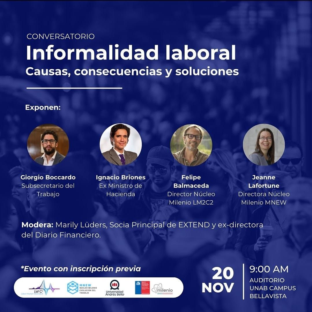 mnew_cl's tweet photo. 🔵 Conversatorio “#Informalidadlaboral: causas, consecuencias y soluciones”.

Organizado por @Lm2c2millenium y #MNEW.

🗓️ 20 de noviembre | 9:00 am
📍 Auditorio UNAB, Campus Bellavista.

✍🏽 Inscripciones: https://t.co/kyAGZRzKHB

#Economía #Trabajo #CentrosAnid https://t.co/3eqUMVPxsZ