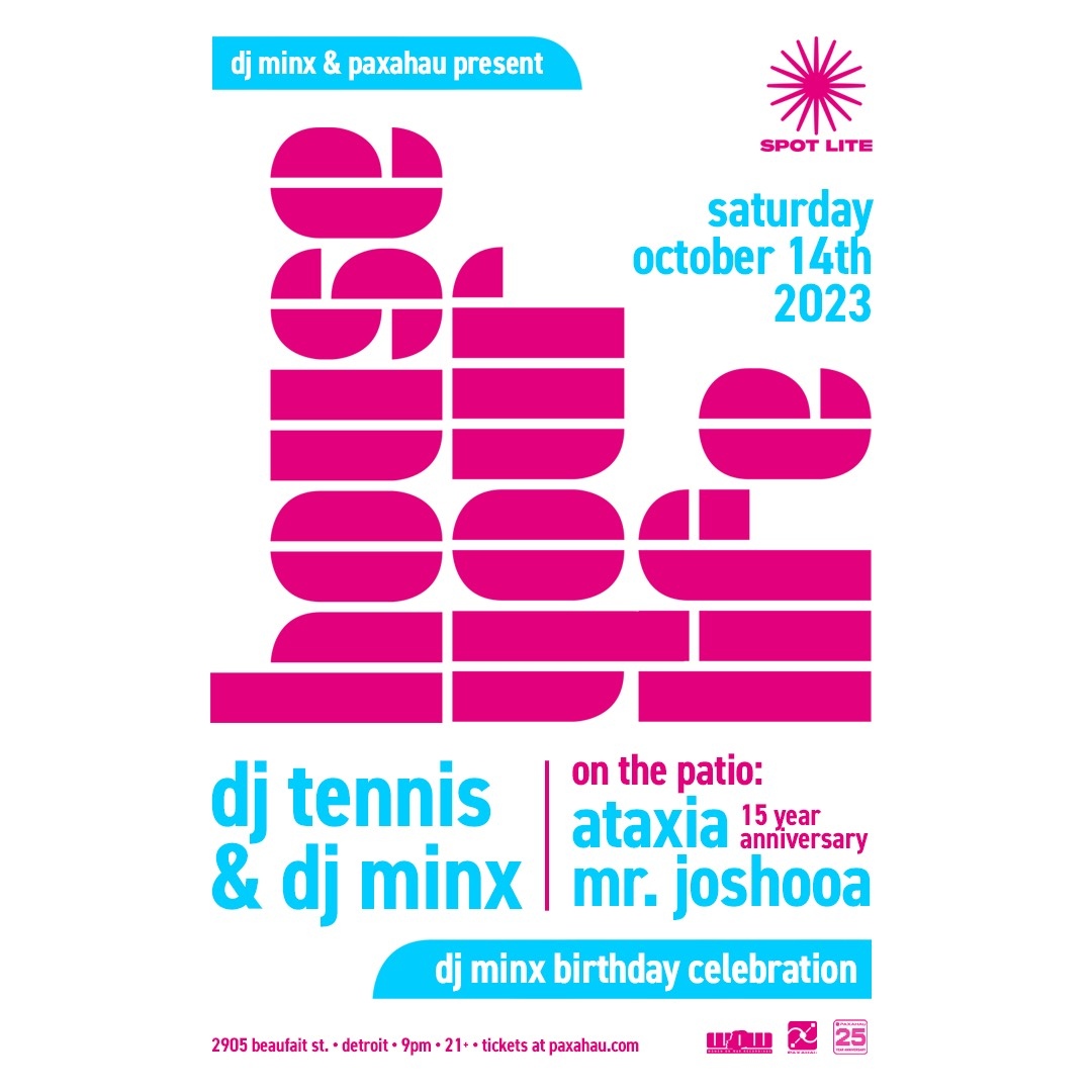 For over 15 years, Detroit-based duo @ataxiadetroit + the iconic Mister Joshooa have held residencies, worked on collaborations &amp; created a sonic legacy 🙌

Catch the trio on the patio at Spot Lite for the House Your Life party this Saturday 10/14 🌟

🎫: paxahau.com