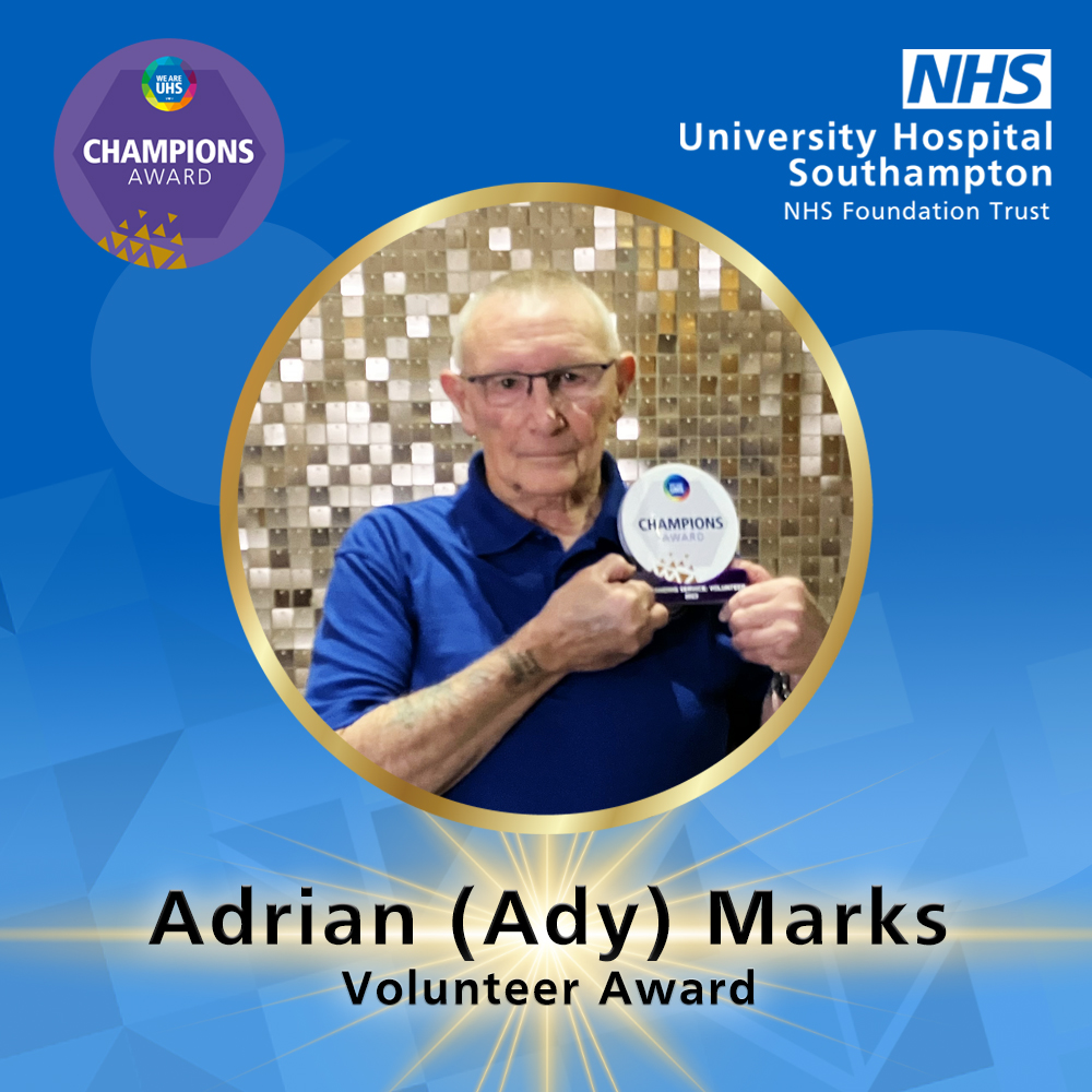 Now for the Volunteer Award 💙 Big congratulations to Adrian (Ady) Marks 👏🌟