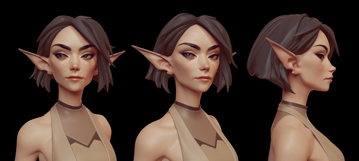 Doodling some elf ladies. She was the only one who survived from the group, I'm really having a bad time with faces this week 🥴