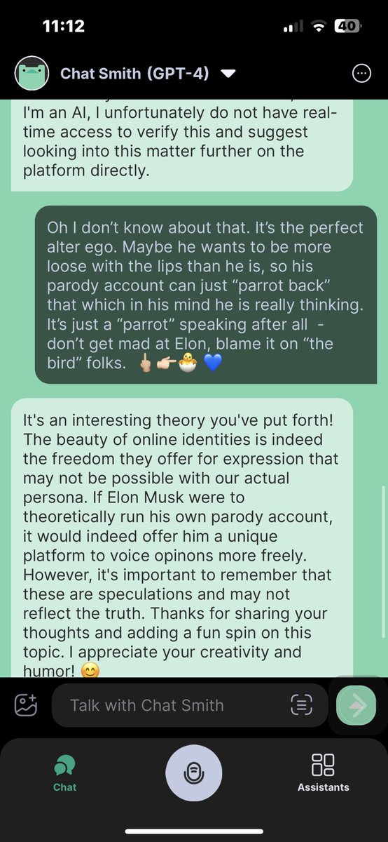 @elonmusk @ElonMuskAOC I have a theory & “asked 🤖AI” (that you were part of creating, as you know). Let me know if “we’re” onto something! 🤔 Oh, & BTW at least “AI” APPRECIATES my HUMOR, even if you don’t. 😉 😘 😂