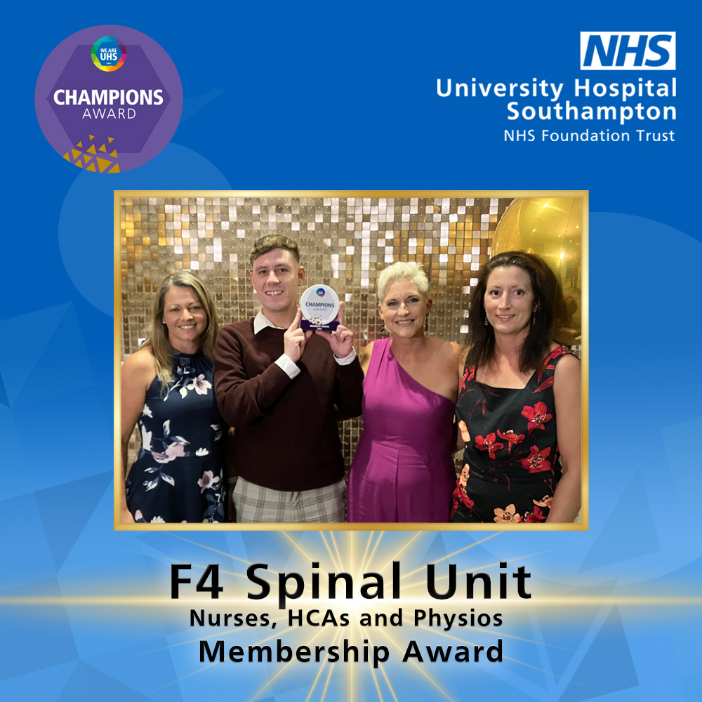 UHSFT's tweet photo. Our winner of the Membership Award goes to our F4 Spinal Unit. 

Congrats to the unit, including the nurses, HCAs and physios. Great work! 🌟🏆 https://t.co/ci8DxRx9Yk