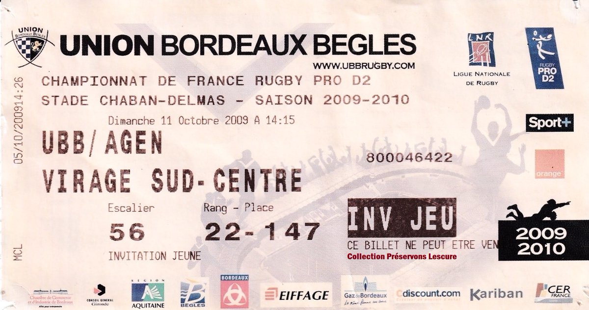 Préservons Lescure (@preservonsl) on Twitter photo 🏈Aujourd'hui, 11 octobre...2009. L' <a href="/UBBrugby/">Union Bordeaux Bègles</a> bat le record d'affluence pour un match de ProD2 face à Agen au stade Chaban-Delmas: 20 158 spectateurs! Malgré la défaite 15-29, c'est le début d'une longue histoire d'amour avec le Parc Lescure. 🏈Aujourd'hui, 11 octobre...2009. L' <a href="/UBBrugby/">Union Bordeaux Bègles</a> bat le record d'affluence pour un match de ProD2 face à Agen au stade Chaban-Delmas: 20 158 spectateurs! Malgré la défaite 15-29, c'est le début d'une longue histoire d'amour avec le Parc Lescure.