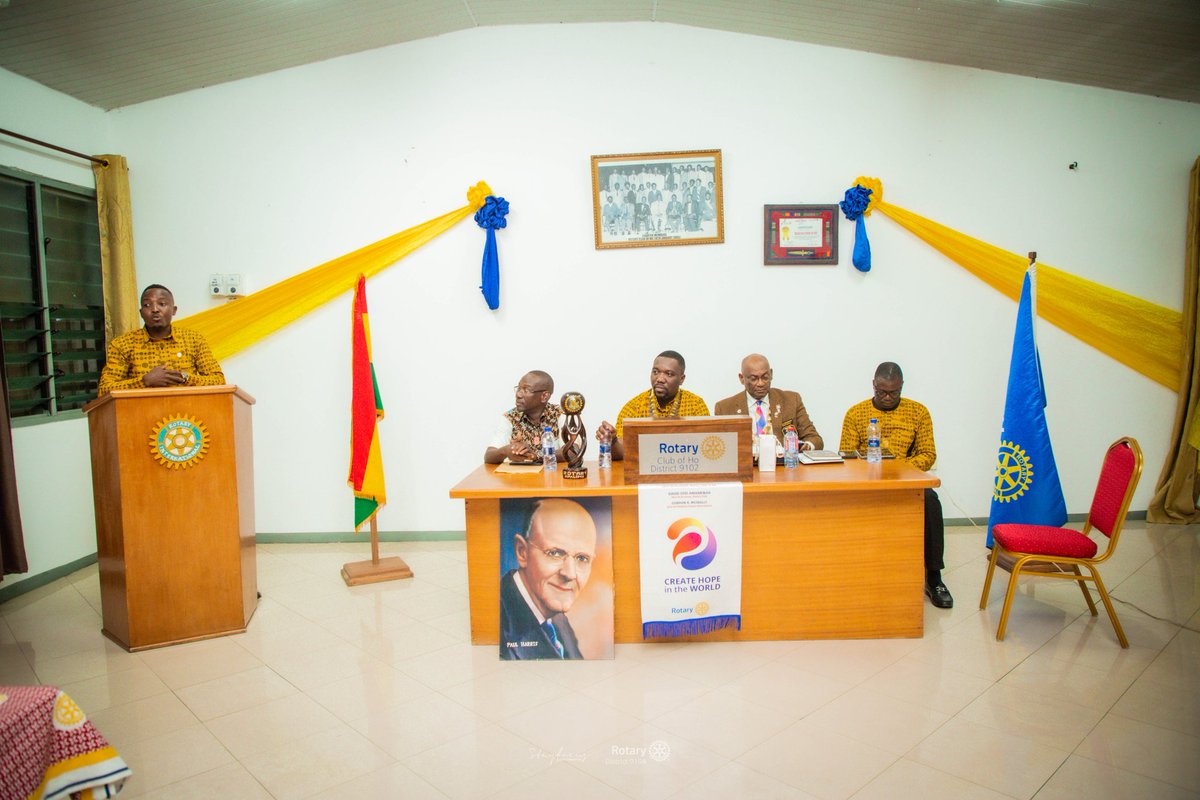 HoRotary's tweet photo. Official visit of the District Governor of District 9104, Rotarian David Amankwah Jnr took place on October 4, 2023, at the Rotary Centre, Ho, with a joint meeting of the Rotary Clubs of Ho and Hohoe, the Rotaract Clubs of Ho, UHAS &amp; HTU.
#CreateHopeInTheWorld https://t.co/TUJsvNmoQP