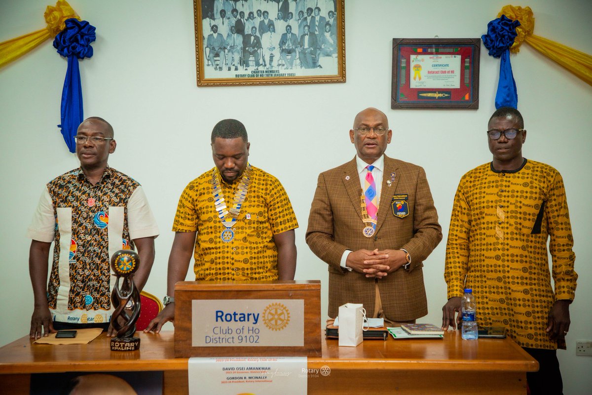Official visit of the District Governor of District 9104, Rotarian David Amankwah Jnr took place on October 4, 2023, at the Rotary Centre, Ho, with a joint meeting of the Rotary Clubs of Ho and Hohoe, the Rotaract Clubs of Ho, UHAS &amp; HTU.
#CreateHopeInTheWorld