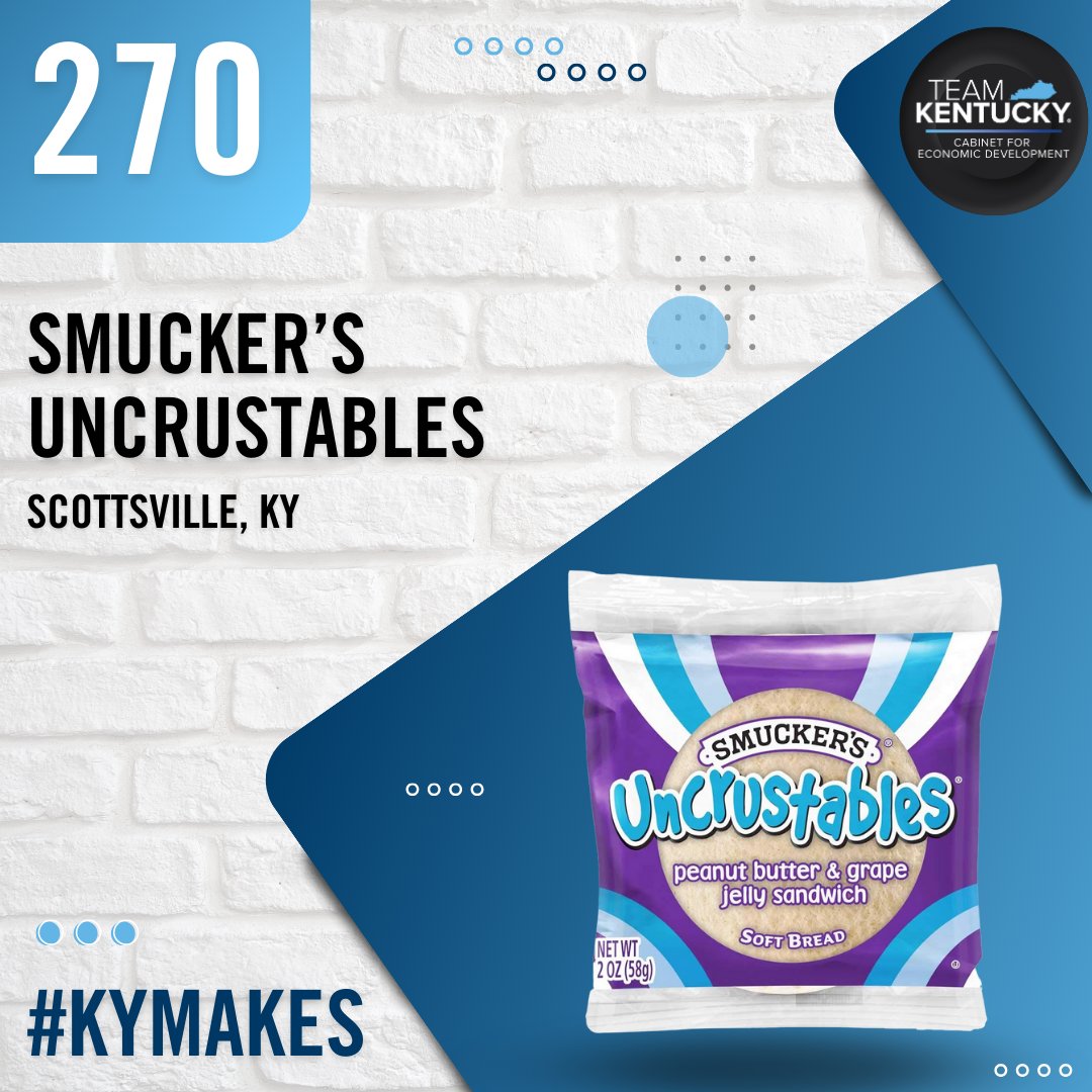 CEDkygov's tweet photo. We're spreading the love with this product, not the crust!🥜🍇 Did you know that @Smuckers Uncrustables are made here in Scottsville? From peanut butter to jelly, we've got all the right ingredients for success in Kentucky!

#TeamKY #ManufacturingMonth #KYmakes https://t.co/ZNJP3l25Is