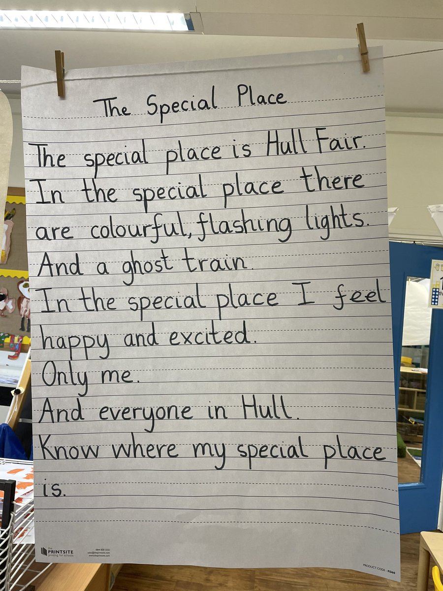 Today we used all of our ideas about our special places to write a poem 😊💙
#DeltaNPD2023
#TPAF2Writing