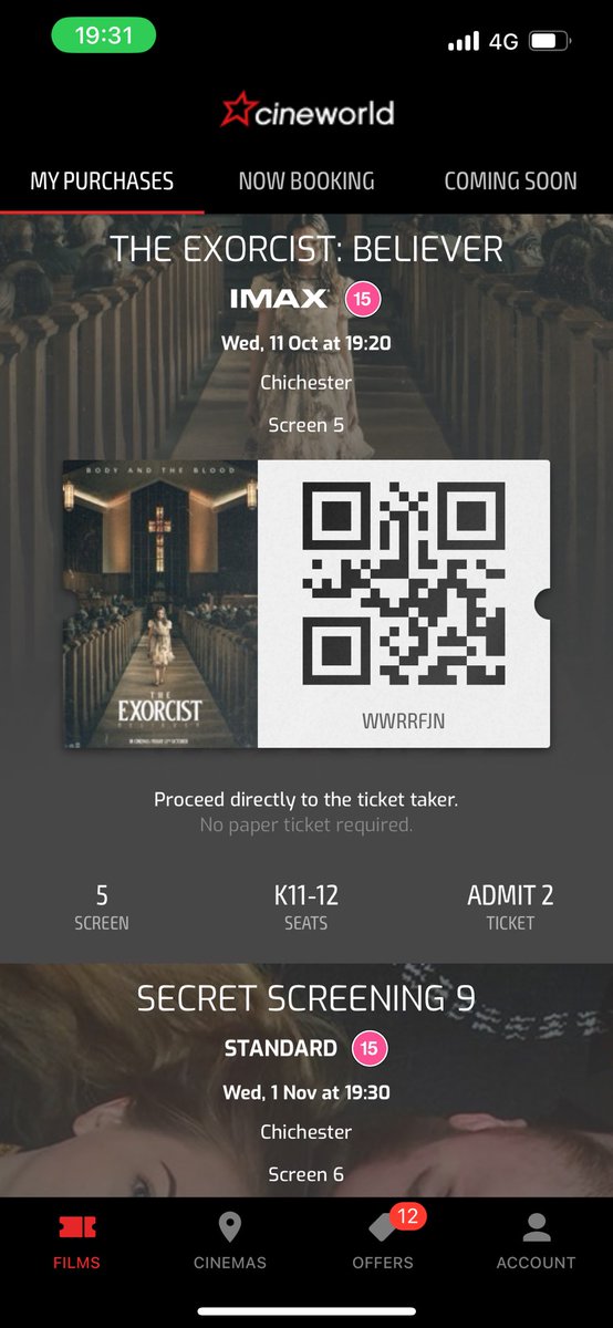 #NowWatching <a href="/cineworld/">Cineworld</a>  <a href="/IMAX/">IMAX</a>  #TheExorcistBeliever