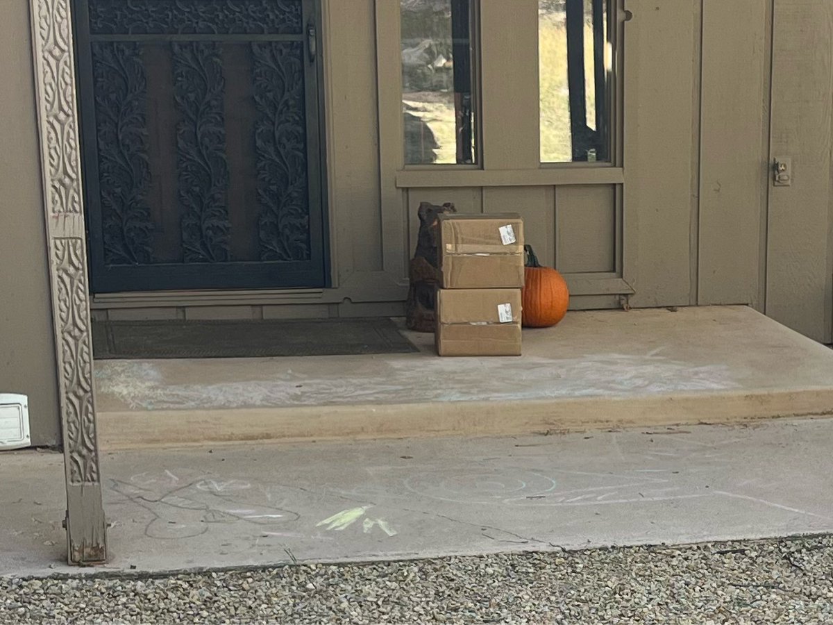 MStillbrook's tweet photo. Just got home from the pumpkin batch to find these boxes at our door. THERE ARE BOOKS 📚 IN THERE!!!

#InThePines @CreativeJamesM1 https://t.co/SD5KX4EC5L