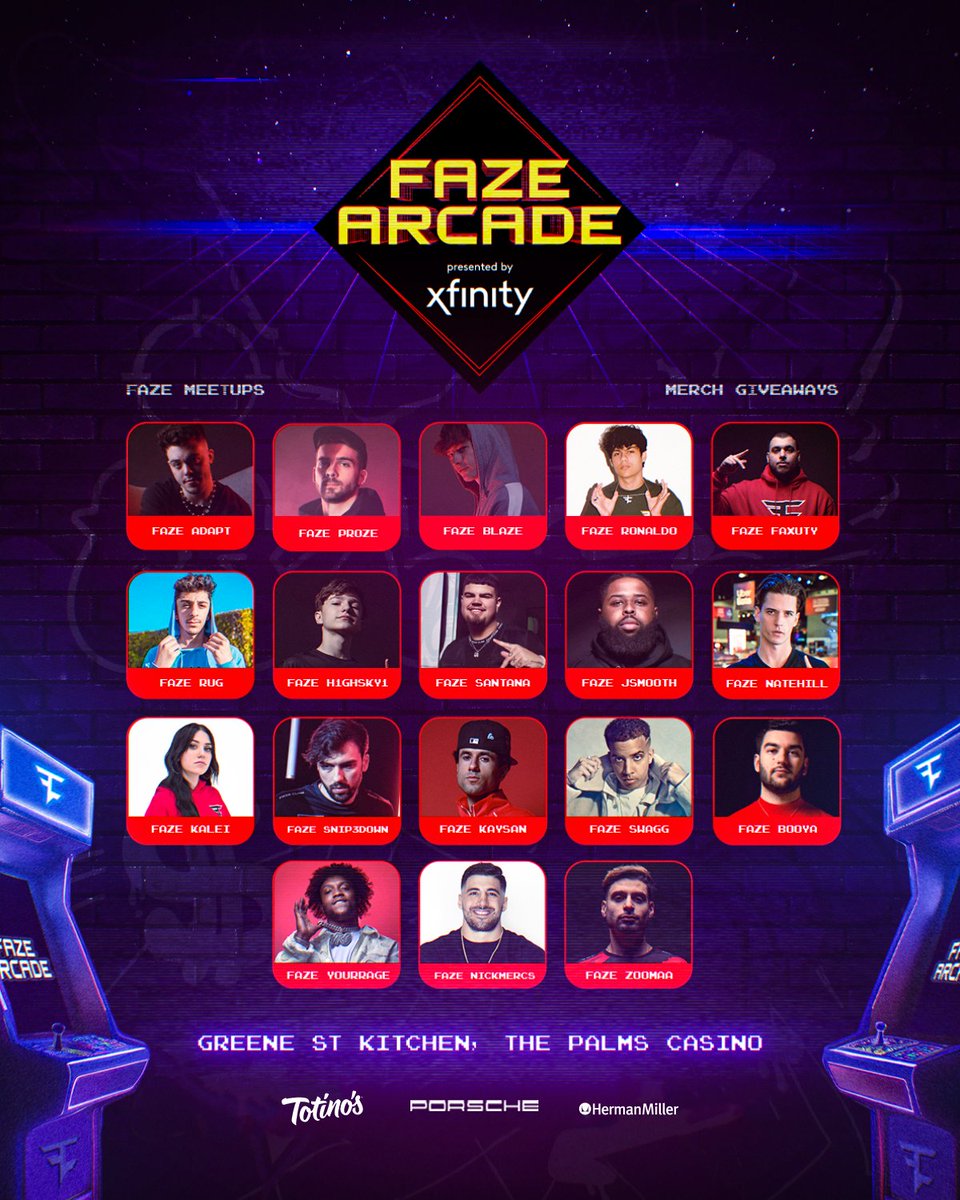 We're bringing the FaZe Arcade presented by <a href="/Xfinity/">Xfinity</a> to MFAM Central

FaZe Member meetups, exclusive giveaways, gaming setups and much more at the Palms Casino Resort - Oct 20th and 21st #FaZeUp

RSVP FREE 🖊️ mfamcentral2023.splashthat.com