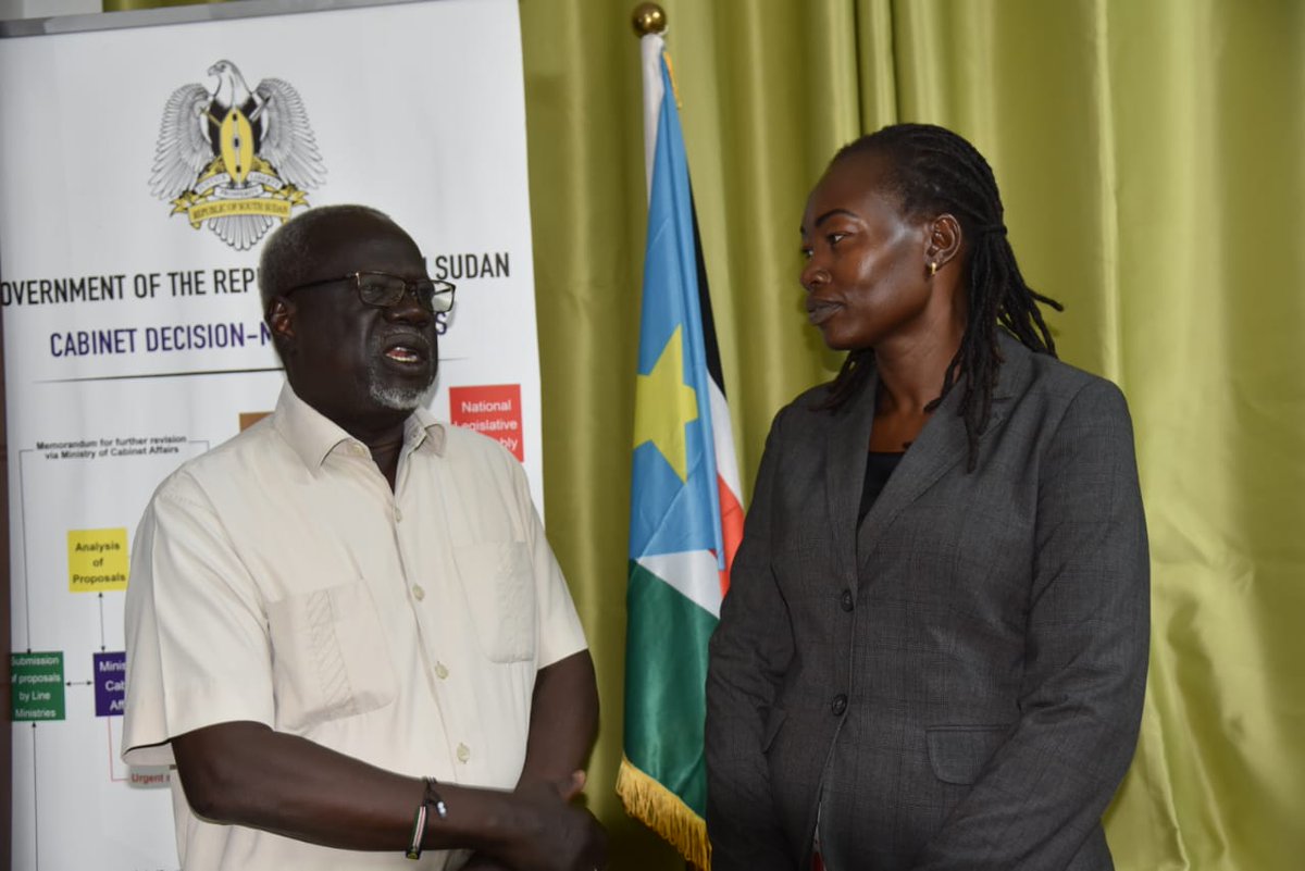 I met the former Minister for Health, Dr. Riak Gai Kok, in my office. The meeting was cordial, as we exchanged a lot of ideas on health institutional projects that are under implementation as well as future aspirations in the health system of the country. I thank Dr. Riak Gai.