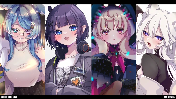 Its #PortfolioDay   Hello Im Noi , an Illustrator and Live2D rigger who mainly draws vtubers now days!