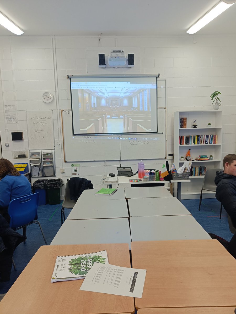 EnglishKcs's tweet photo. Our German exchange students picked a great day to be with us as court was in session in TY10 as they argued the sanity of the narrator in the Edgar Allen Poe short story 'The Tell Tale Heart'. Some great future prosecutors and defender attorneys in this group @KinsaleTY https://t.co/b9KzX67EzG
