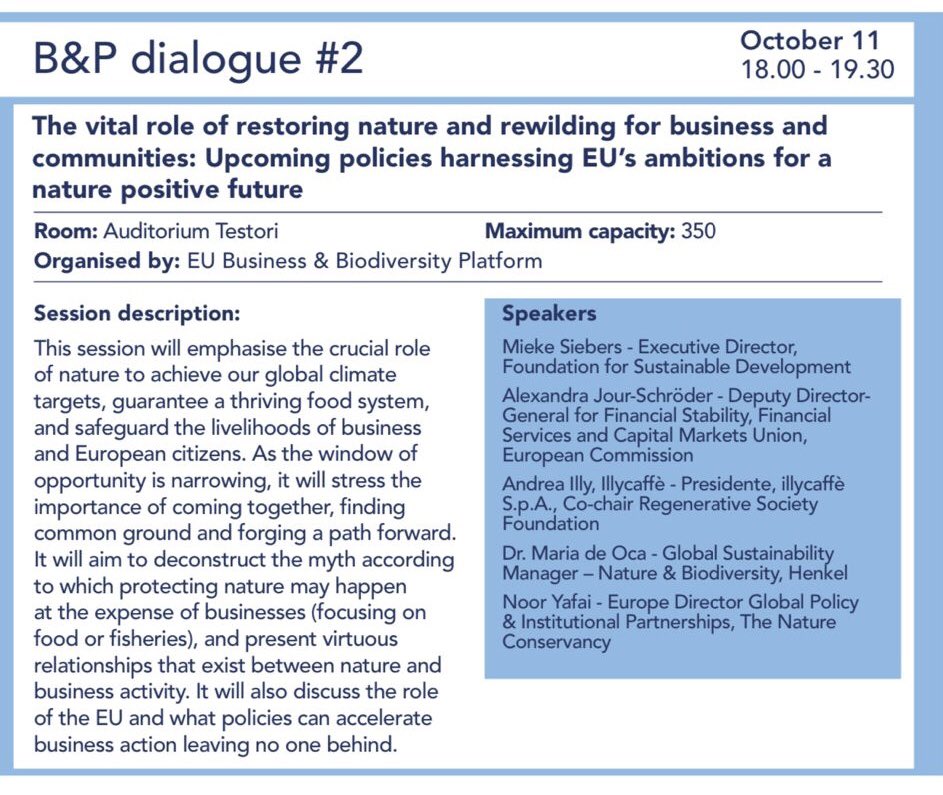 BizBioIrl's tweet photo. The Etifor Valuing Nature session at the European #BusinessNatureSummit panel discussed how businesses need a roadmap to avoid #greenwashing - setting organisational #biodiversity targets, measuring and accounting for impacts, and working to improve value chain transparency #EBNS https://t.co/t8LxTOKEqX