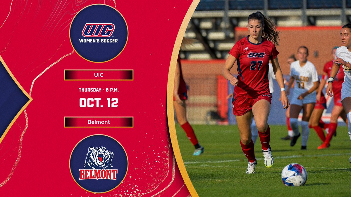 𝓜𝓐𝓣𝓒𝓗 𝓓𝓐𝓨 🔥 

🆚 Belmont (<a href="/BelmontWSoccer/">Belmont Women’s Soccer</a>)
📍 Flames Field
⏰ 6:00 p.m.
📺 ESPN+
📊 bit.ly/3RRHbk3
🎟️ Free Admission
🎀 Breast Cancer Awareness match
ℹ️ UICFlames.com

#ChicagosCollegeTeam | #FireUpFlames