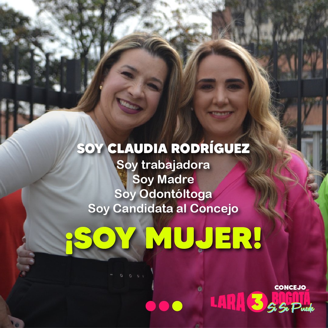 SoyClauRodri3's tweet photo. El empoderamiento de las mujeres no es una opción, es un derecho. Únete a nuestra lucha por la igualdad y el progreso. #EmpoderamientoFemenino #ClaudiaRodriguez #Lara3 #FirmeLara #BogotáSíSePuede @Rodrigo_Lara_ https://t.co/UyI4IJG1We