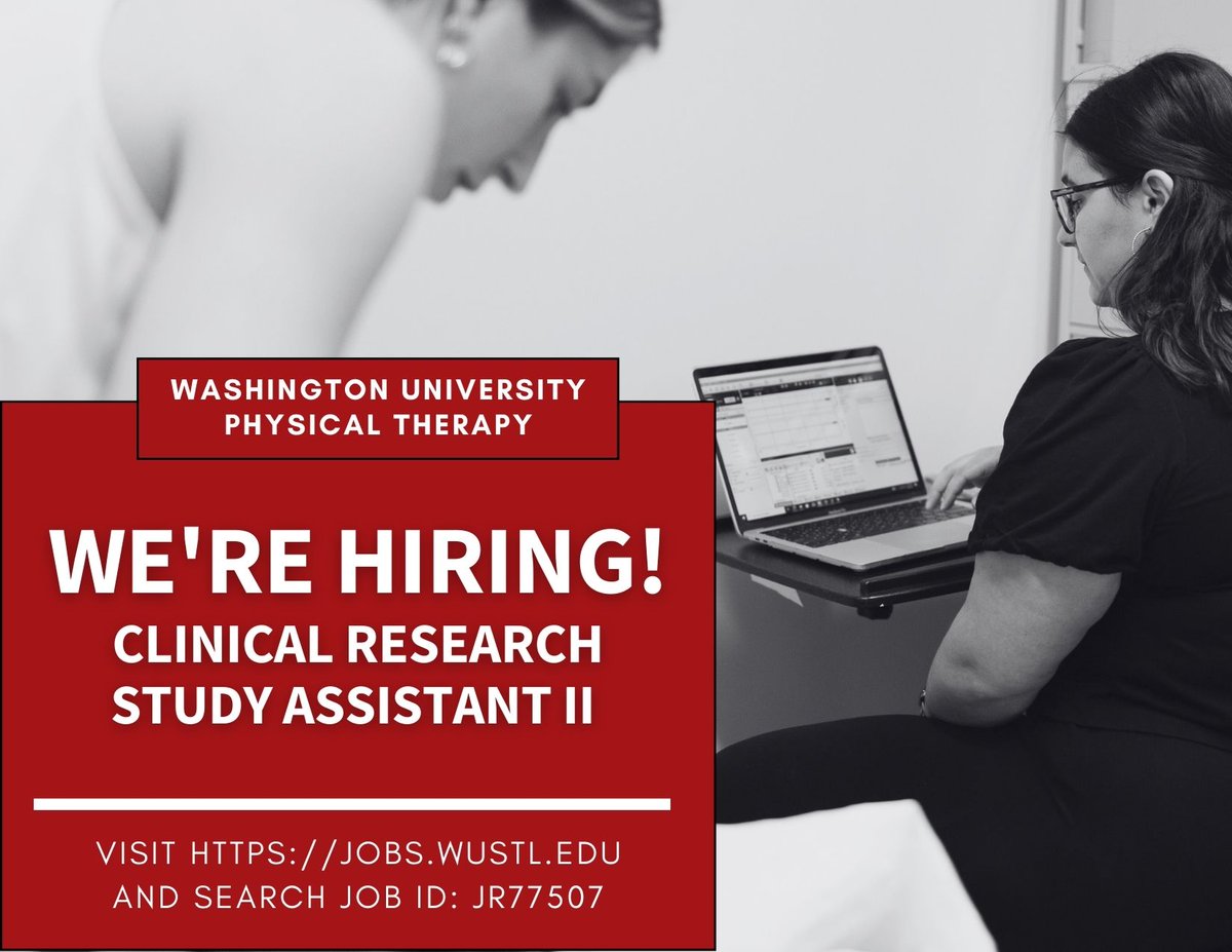 Exciting #biomechanicsresearch Opportunity! 🌐 Join us <a href="/wusm/">Michael Wu</a> as a Clinical Research Study Assistant.  Work with <a href="/MDHarrisLab/">Michael Harris</a>  and Dr. Rebekah Lawrence on cutting-edge orthopedic and rehabilitation biomechanics studies. Apply wustl.wd1.myworkdayjobs.com/External/job/W….  #ResearchOpportunity