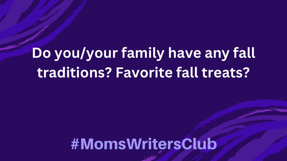Q4. This may or may not be me looking for ideas... 👀😆 We adore going to the pumpkin patch (more than once!) + admiring fall leaves + making hot cocoa! #MomsWritersClub #AuthorsOfTwitter #amwriting #writersoftwitter #author