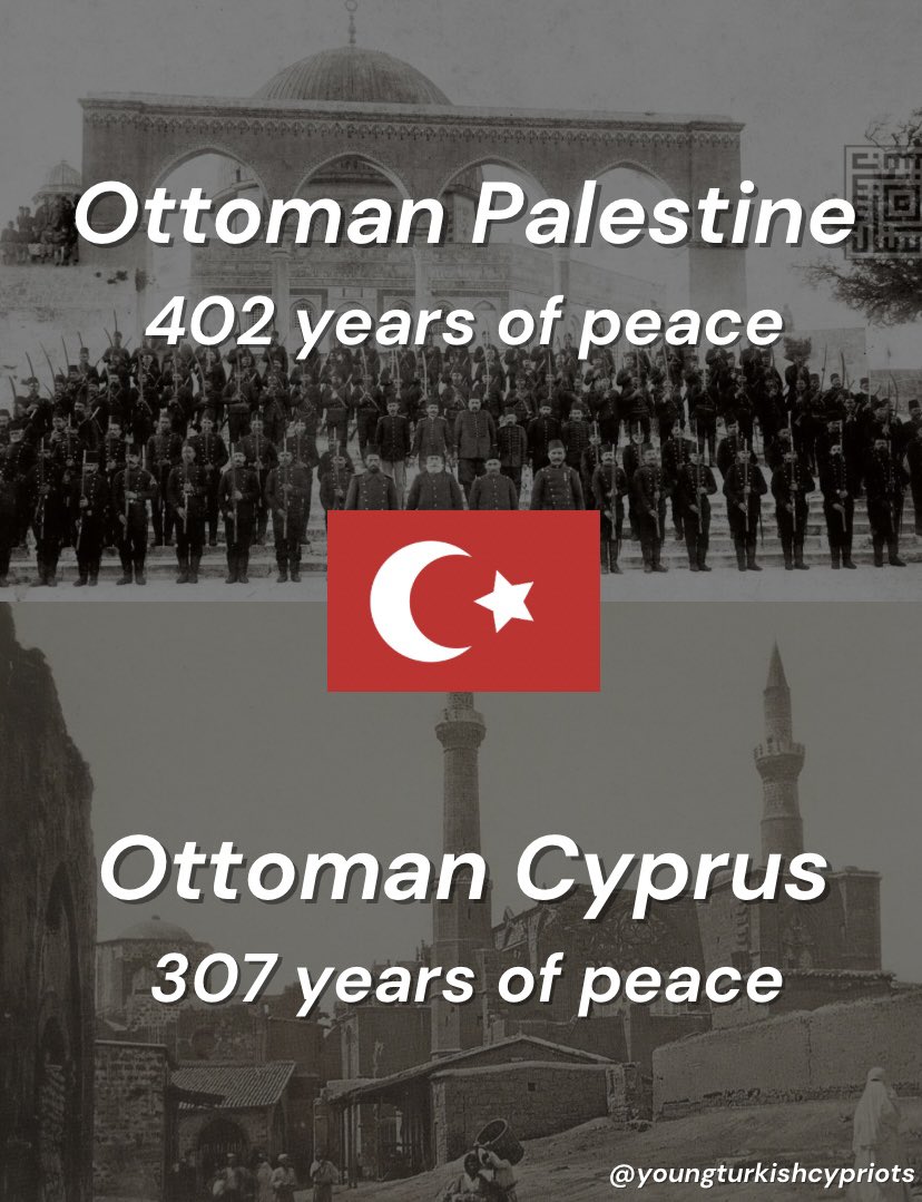Young_Turk_Cyp's tweet photo. Under Ottoman rule, both Cyprus and Palestine was at peace. 

In Cyprus, Turks and Greeks lived in peace. In Palestine, Muslims, Jews and Christians lived in peace.

Peace was only destroyed when the British took administrative control over both regions…

#TwoStateSolution https://t.co/IoIHVZLtIy