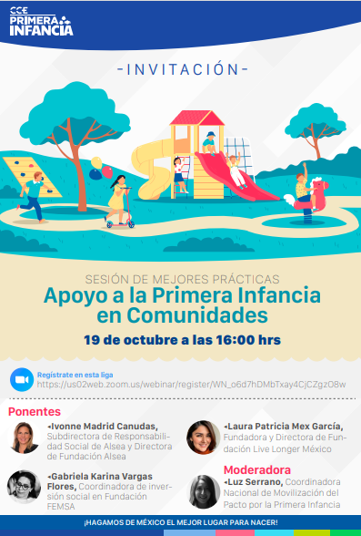MexicoLilo's tweet photo. Invitación a las "Mejores prácticas en Apoyo a la Primera Infancia en Comunidades" organizado por CCE de la Primera Infancia, participa nuestra directora y fundadora Laura Mex García.
Registro: https://t.co/YxjnZW6c7R
⏰ 16 hrs 📅 19 octubre
#FundaciónLiloMéxico #CCEconMéxico https://t.co/8sDHh3myBq