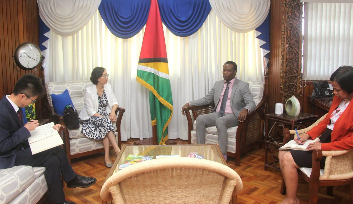 Foreign Minister Hugh Todd, met with Chinese Ambassador to Guyana, H.E. Guo Haiyan and they both expressed satisfaction at the strengthened bilateral relations between the two countries which was further enhanced by the recent visit of H.E. President Mohamed Irfaan Ali to China.