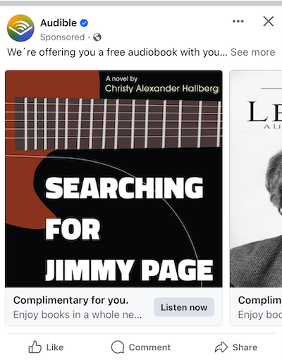 Isn't that nice of @audible_com to offer me a freebie of #SearchingforJimmyPage! 🤣 BTW, Xmas is coming (& #JimmyPage's 80th bday). Time to start gift shopping. 

#audiobooks #rocknovels #bookrecommendations #bookclubfiction  #musicbooks #ledzeppelin @ledzeppelin @JimmyPage