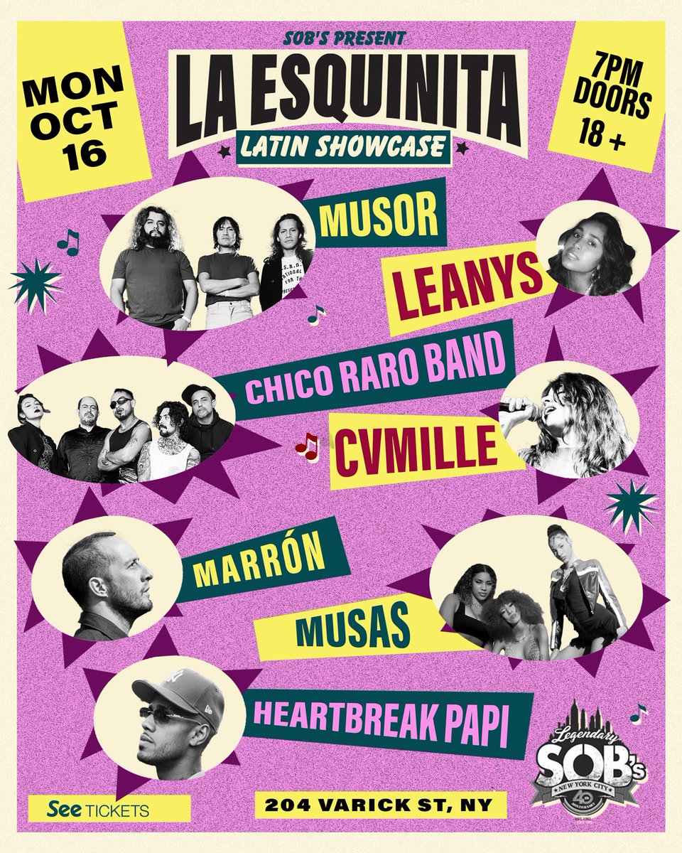Friends in NYC, come check us out OCT 16th @ Sob’s!! 🤍🤍🤍

Get your tickets 🎫: seetickets.us/event/la-esqui…