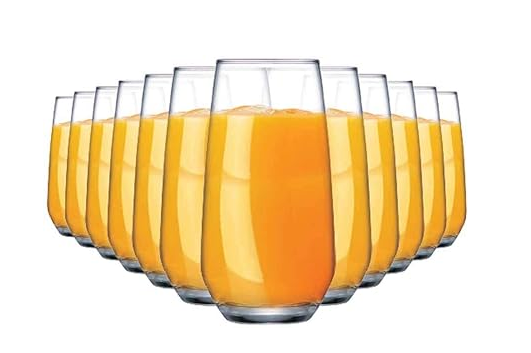 Jogo Copos Água Suco Emerald Vidro 450ml 12 Pcs