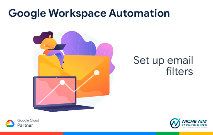 nicheaimtech's tweet photo. Use Google Workspace Automation to set up email filters that automatically categorize and prioritize your messages, helping you stay organized and focused.

To learn more visit us at:  https://t.co/e9um6x8OGq 

#NicheAimTech #GoogleCloud #Google #GoogleWorkspace https://t.co/Gc3c3HYFNG
