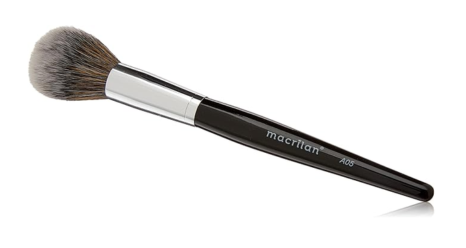 Pincel profissional oval para pó facial – Linha A – A05, Macrilan