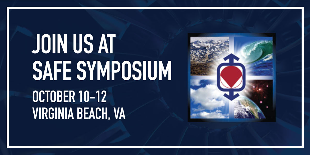 SafranUSA's tweet photo. [Trade Show]: @SafranAerosys is attending the @SAFEAssociati0n’s 61st annual symposium in Virginia Beach. Be sure to connect with our team. #safesymposium #safeassociation #61stsymposium https://t.co/vXOULv4z9E