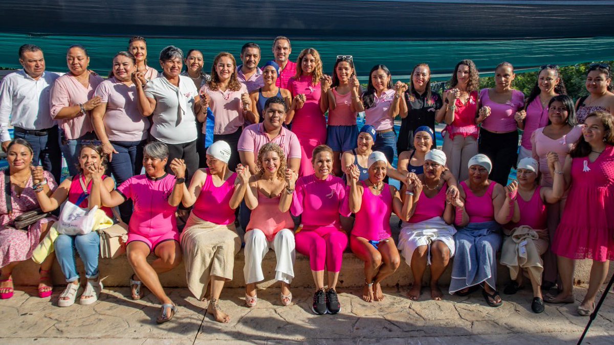 LiliCamposM's tweet photo. Las guerreras sobrevivientes del cáncer de mama hoy tienen un espacio digno para su recuperación del linfedema. ¡GRACIAS @AmexmeRM por esta iniciativa del Carril Rosa, la cual por supuesto apoyamos y hoy es una realidad! Está ubicado en la Unidad Deportiva Riviera Maya, las mujeres interesadas podrán acudir a las instalaciones del DIF o Instituto de Mujeres para más información. 🩷 #RenovamosParaCrecerConOrden
