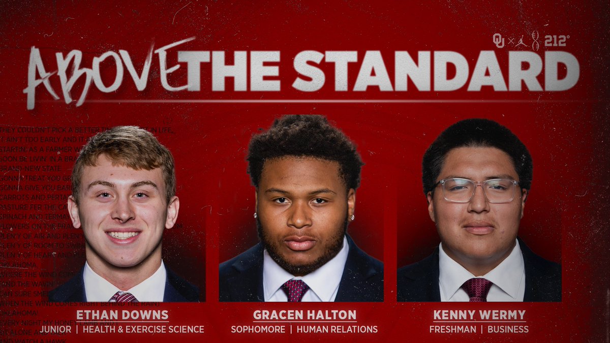 OU_Football's tweet photo. Our student-athletes of the week 📚
▪️@ethandowns40
▪️@GracenHalton1
▪️@WermyKenny
#OUDNA https://t.co/fb5siEx7bw