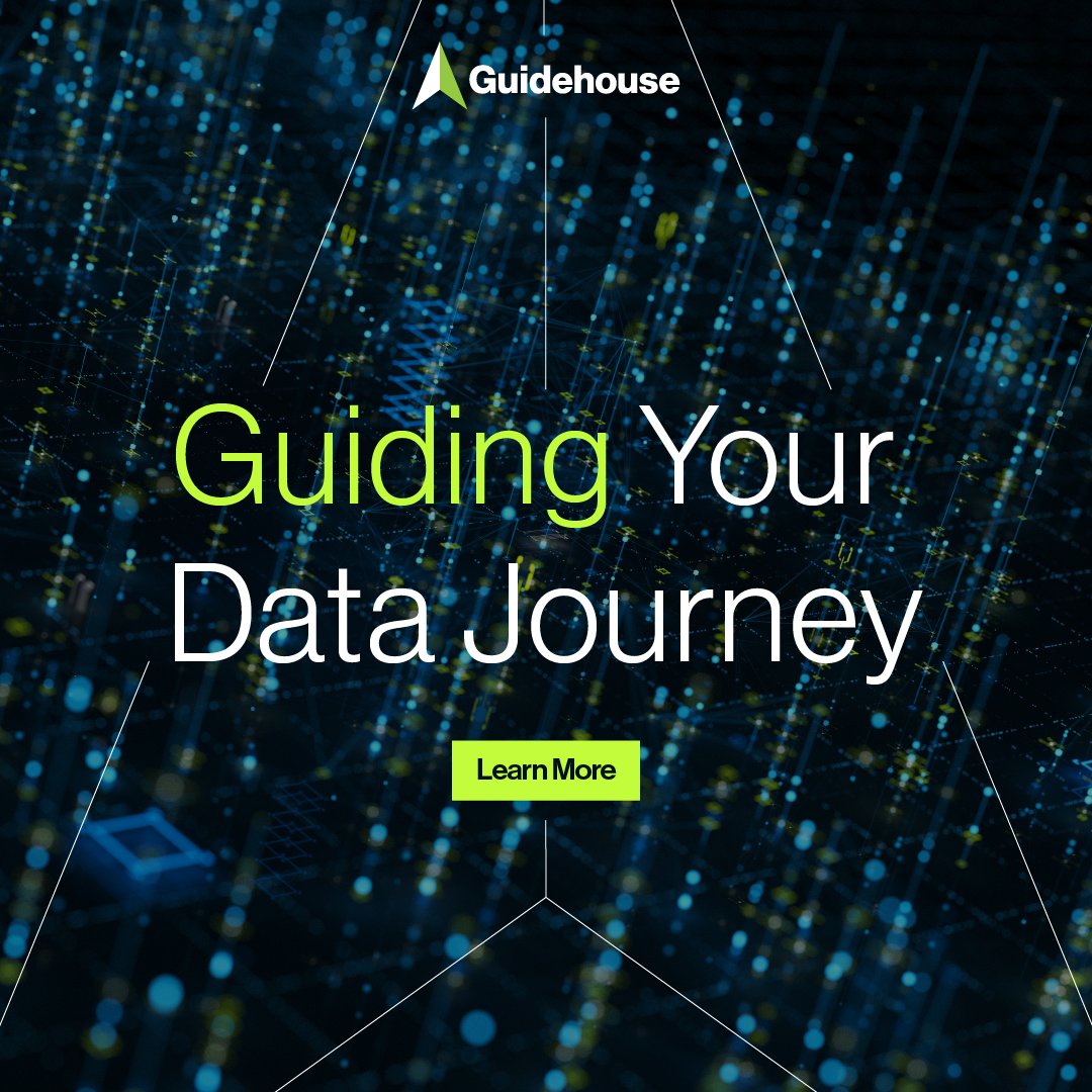 In today's complex data and technology ecosystems, our experts are here to guide your digital journey. Learn how Guidehouse delivers unwavering success for organizations across regulated commercial and public sectors. guidehou.se/3Ro0v8y