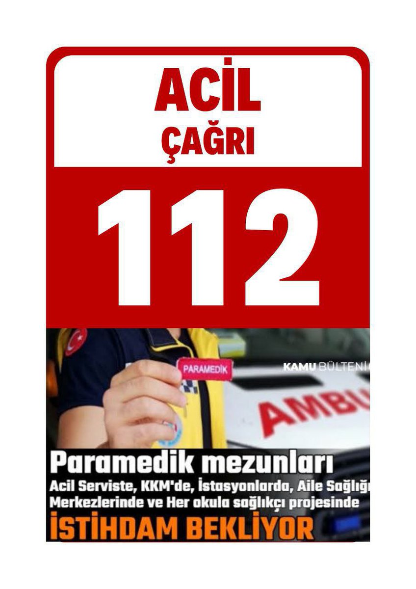 Bütün doğal afetlerde en önde bulunan paramediklerin yükü hafifletilmelidir. Yüksek puanlarla atama bekleyen paramedikler sahaya getirilmelidir. <a href="/drfahrettinkoca/">Dr. Fahrettin Koca</a>
<a href="/saglikbakanligi/">T.C. Sağlık Bakanlığı</a>
<a href="/suayipbirinci/">Doç. Dr. Şuayıp Birinci</a>
 #Paramediklereİstihdam
