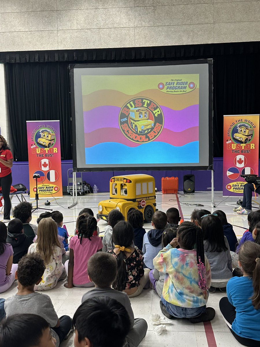 BlanasMrs's tweet photo. Thank you Buster for teaching us all about bus safety! @StMariaGorett https://t.co/9b6tDqlaID