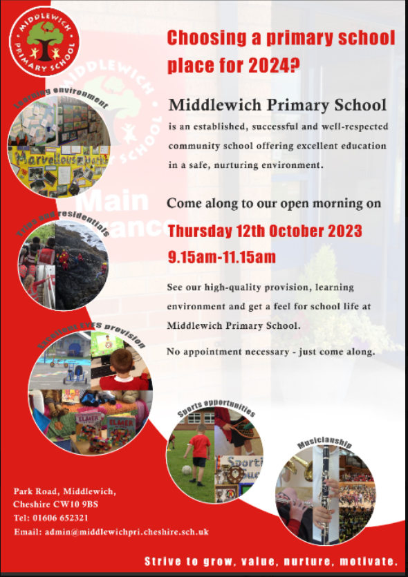 We look forward to welcoming new and existing parents and carers into school tomorrow for our open morning! Come along from 9.15am - 11.15am.