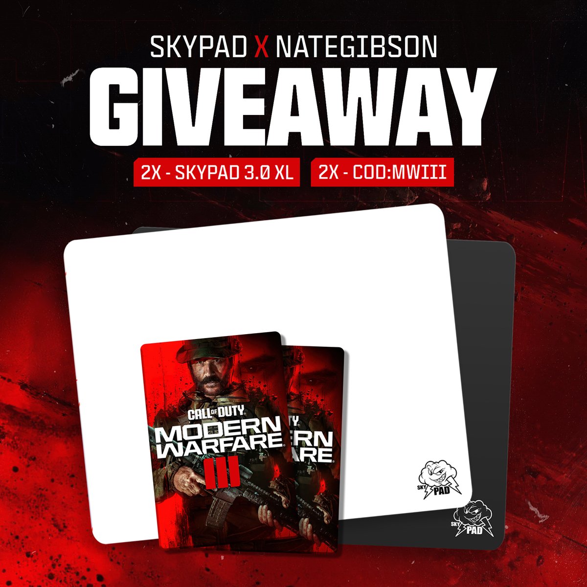 nategibson's tweet image. Collaborating with @SkyPADgg to giveaway 2 copies of #MW3 

How to Enter
1⃣ Follow @SkyPADgg + @Nategibson 
2⃣ Retweet + Like
3⃣ Tag 2 friends 

🌎International Giveaway
📅Winner picked on stream October 18th